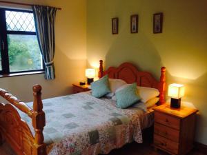 科克Davmar House的一间卧室配有一张带两盏灯的床和一扇窗户。
