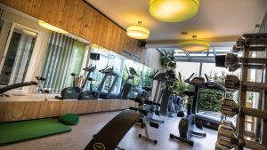 特伦托法肯斯特尼酒店及温泉避暑胜地的健身房里有很多健身器材