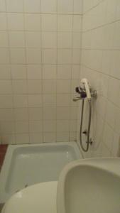 查普利纳赫乐思诺汽车旅馆的带浴缸和淋浴的浴室