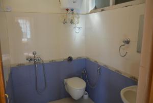 列城New Royal Guest House的带淋浴、卫生间和盥洗盆的浴室