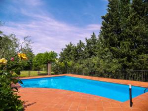 阿雷佐Tuscany Roses的院子里的大型蓝色游泳池