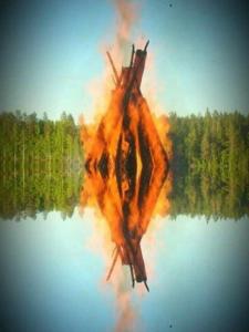 库奥皮奥Camping Atrain的水中火上浇油的飞机画