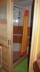 赫拉布斯Chata u Jozefa的带淋浴的浴室和玻璃门