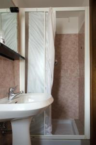 维迪奇亚蒂科卡普里奥罗酒店的一间带水槽和淋浴的浴室