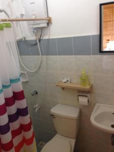 Looc布埃纳维斯塔天堂度假酒店的浴室配有卫生间、淋浴和盥洗盆。