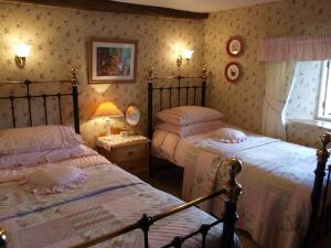 安布尔塞德海锐农场住宿加早餐旅馆的一间卧室设有两张床和窗户。