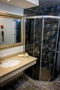 巴勒克埃西尔阿斯亚酒店的一间带水槽和淋浴的浴室