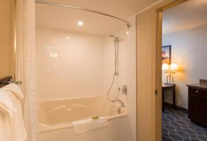 班夫高地乡间旅馆的设有带浴缸和淋浴的浴室。