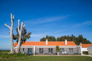 赞布热拉-杜马尔Casas da Lupa的橙色屋顶建筑,带有橙色屋顶