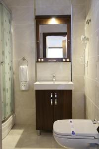 特拉布宗Cebeci Grand Hotel的一间带水槽和卫生间的浴室