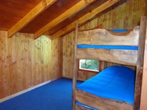 里坎雷Cabañas Rukalafquen的小木屋内带两张双层床的客房