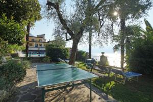 加尔尼亚诺帕拉吉纳酒店的水边公园里的乒乓球桌