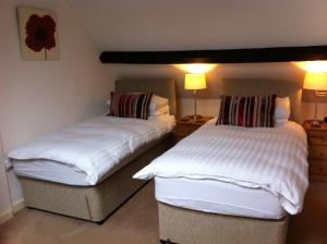 韦尔斯博卡特米尔旅馆的两张睡床彼此相邻,位于一个房间里