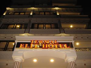 Gokcedere埃利特温泉酒店 的一座有标志的建筑物,上面写着永恒的巨 ⁇ 