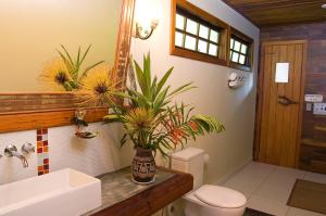 维奥康德马奥曲调多巴胺赫瑞宾馆的一间带水槽、卫生间和镜子的浴室