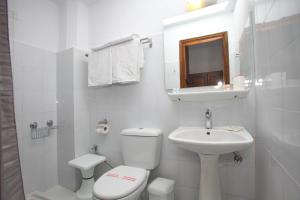 斯科派洛斯安娜丽酒店的白色的浴室设有卫生间和水槽。