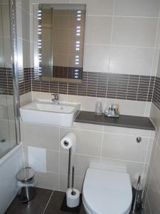 蒙特罗斯公园酒店的浴室配有白色卫生间和盥洗盆。