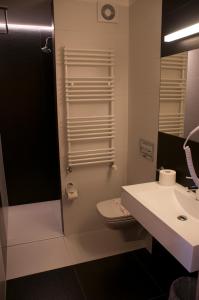 斯克拉斯卡波伦巴雅库斯策运动酒店及Spa的一间带水槽、卫生间和镜子的浴室