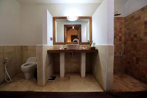 吉利特拉旺安拉古纳吉利酒店的一间带水槽、卫生间和镜子的浴室