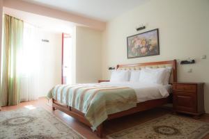 斯兰默多瓦Hotel Nemira的一间卧室设有一张大床和一个窗户。
