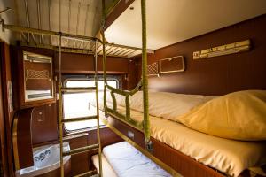 阿姆斯特丹火车旅舍客房内的一张或多张双层床