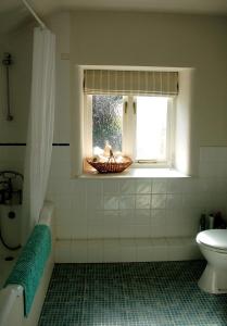ColytonOld Orchard Cottage的一间带窗户、浴缸和水槽的浴室