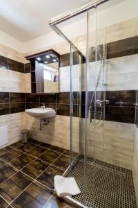 佐洛卡罗斯夫蕾丝克盘兹酒店的带淋浴和盥洗盆的浴室