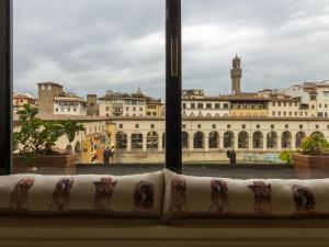 佛罗伦萨Charming Suite Ponte Vecchio View的从窗户可欣赏到大建筑的景色