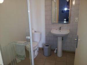 Cercy-la-Tour世纪酒店的一间带卫生间和水槽的浴室