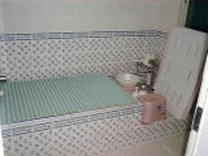 宇陀市尼西米纳住宿加早餐酒店的一张带绿色床垫的长凳