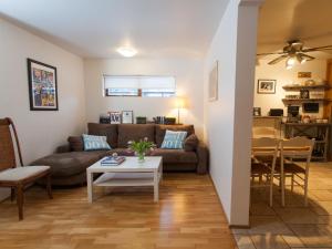 塞尔福斯SKOLO公寓的客厅配有沙发和桌子