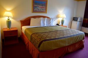 明尼阿波利斯斯内林汽车旅馆 的酒店客房设有一张大床和两盏灯