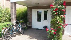 埃因霍温埃因霍温迎宾住宿加早餐旅馆的门前有两辆自行车停放的房子