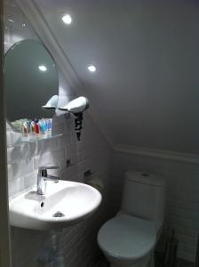 哥德堡涛尔皮特酒店的一间带水槽、卫生间和镜子的浴室