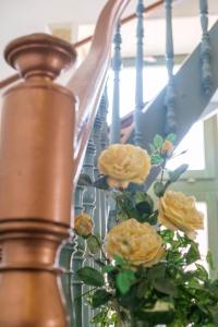 干尼亚维勒米内酒店的楼梯上花黄色的花瓶
