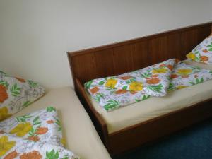 索尔登Haus Angelika的两张睡床彼此相邻,位于一个房间里