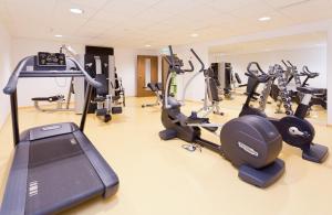 罗伊特苏姆莫伦酒店的健身房设有数台跑步机和有氧运动器材
