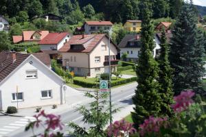 森图尔Guest house Bohorč的村里有房子,有路有街