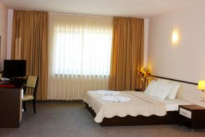普罗夫迪夫康多罗斯酒店的酒店客房设有床和窗户。