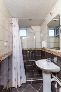 扎布利亚克高地者旅舍的一间带水槽和淋浴的浴室