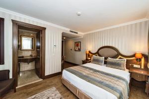 伊斯坦布尔The Central Hotel的一间酒店客房 - 带一张床和一间浴室