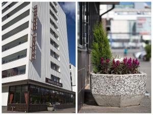 于韦斯屈莱米尔顿酒店的两幅画,一幅建筑有花卉种植者