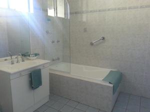 Bargo巴高汽车旅馆的带浴缸、水槽和淋浴的浴室