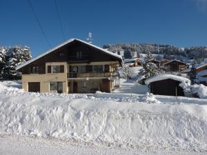 克雷斯特沃朗Chalet Le Starfu的积雪覆盖的房屋