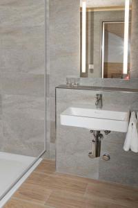 埃尔姆比斯科法尔普宾馆的一间带水槽和淋浴的浴室