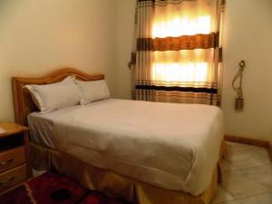 卡巴莱Capricon Executive Hotel Kabale的一间卧室设有一张床和一个窗口