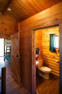弗里蒙特Fremont RV Campground Cottage 28的小木屋内带卫生间的浴室