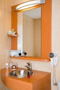 圣埃尔布兰扎克德拉罗瑞圣埃尔布兰布里特酒店的一间带水槽和镜子的浴室