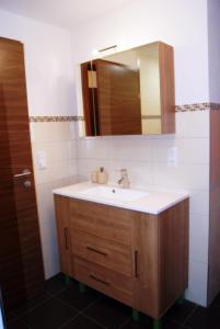 费尔德基希罗瑟格豪斯公寓的一间带水槽和镜子的浴室