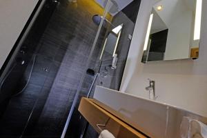 伊施格尔阿莱格拉维斯塔酒店的带淋浴和盥洗盆的浴室